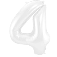 Cijfer Ballon 4 - Wit - 86 cm - Ballonnenshop.nl