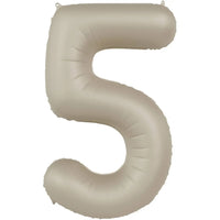 Cijfer Ballon 5 - Creamy Latte - Matt - 86 cm - Ballonnenshop.nl