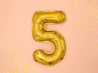 Cijfer Ballon 5 Goud 35 cm - Ballonnenshop.nl