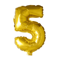 Cijfer Ballon 5 Goud - 41 cm - Ballonnenshop.nl