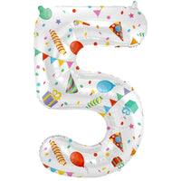 Cijfer Ballon 5 - Joyful Party - 86 cm - Ballonnenshop.nl