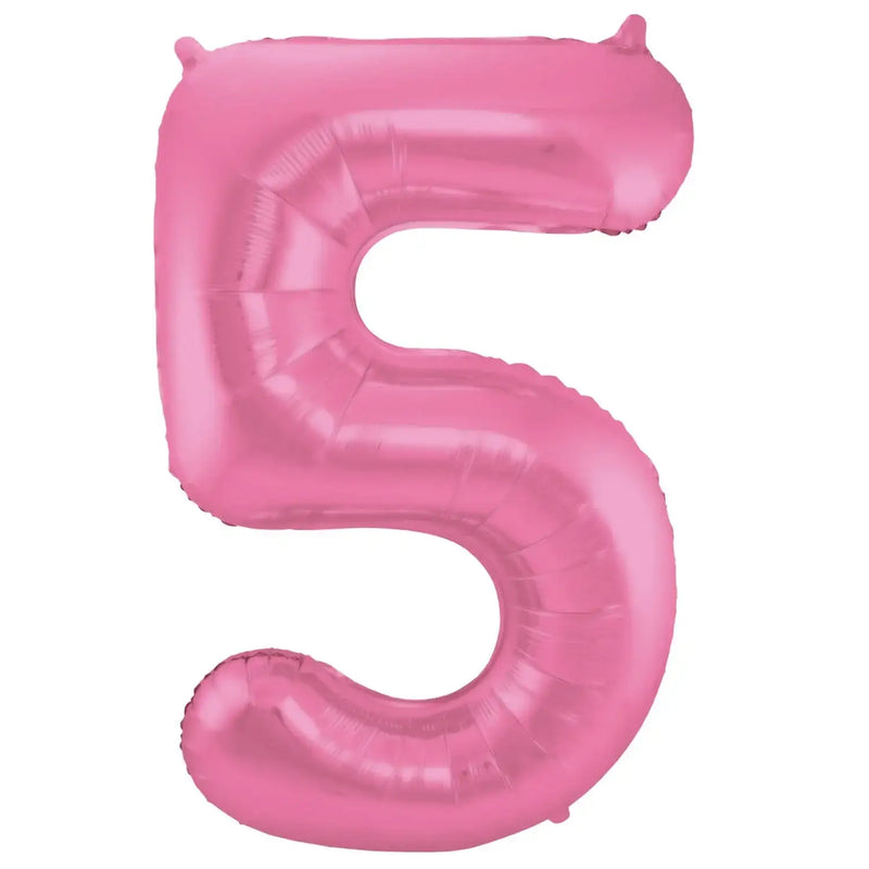 Cijfer Ballon 5 - Mat Roze - 86 cm - Ballonnenshop.nl