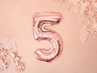 Cijfer Ballon 5 Rose Goud 35 cm - Ballonnenshop.nl