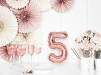 Cijfer Ballon 5 Rose Goud 35 cm - Ballonnenshop.nl