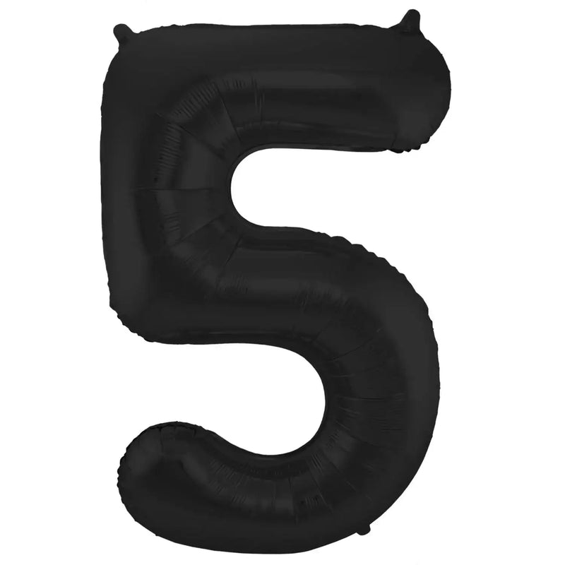 Cijfer Ballon 5 - Zwart - 86 cm - Ballonnenshop.nl