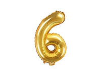Cijfer Ballon 6 Goud 35 cm - Ballonnenshop.nl