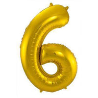 Cijfer Ballon 6 - Goud - 86 cm - Ballonnenshop.nl
