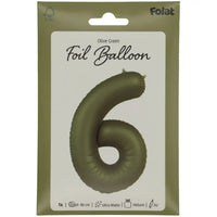 Cijfer Ballon 6 - Groen - 86 cm - Ballonnenshop.nl