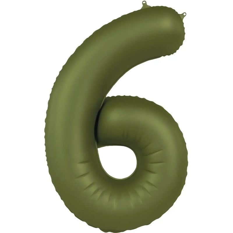 Cijfer Ballon 6 - Groen - 86 cm - Ballonnenshop.nl