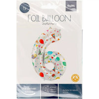 Cijfer Ballon 6 - Joyful Party - 86 cm - Ballonnenshop.nl