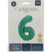 Cijfer Ballon 6 - Licht Groen - 86 cm - Ballonnenshop.nl