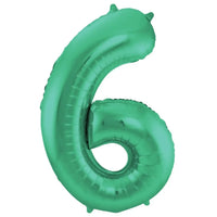 Cijfer Ballon 6 - Licht Groen - 86 cm - Ballonnenshop.nl