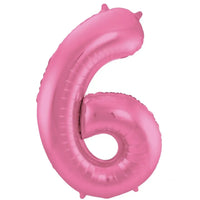 Cijfer Ballon 6 - Mat Roze - 86 cm - Ballonnenshop.nl