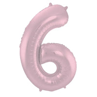 Cijfer Ballon 6 - Pastel Roze - 86 cm - Ballonnenshop.nl