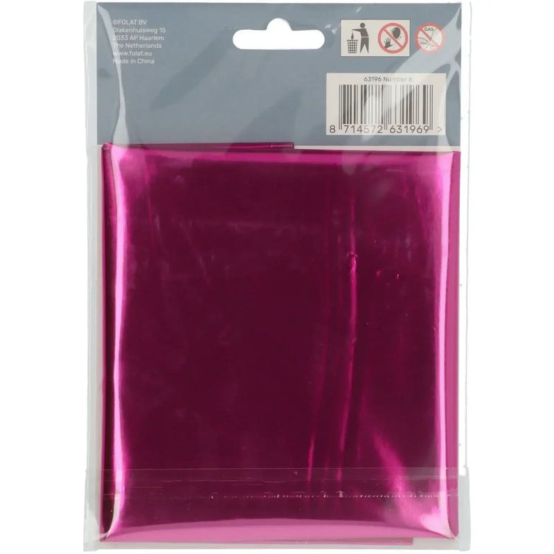 Cijfer Ballon 6 - Roze - 86 cm - Ballonnenshop.nl
