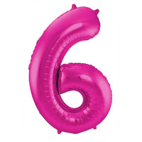 Cijfer Ballon 6 Roze - 86 cm - Ballonnenshop.nl