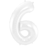 Cijfer Ballon 6 - Wit - 86 cm - Ballonnenshop.nl