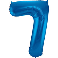 Cijfer Ballon 7 - Blauw - 86 cm - Ballonnenshop.nl