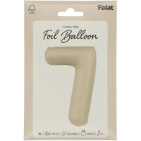 Cijfer Ballon 7 - Creamy Latte - Matt - 86 cm - Ballonnenshop.nl