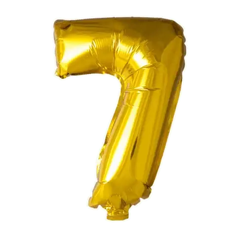 Cijfer Ballon 7 - Goud - 41 cm - Ballonnenshop.nl