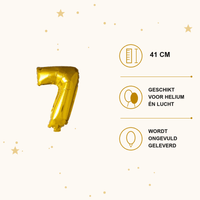 Cijfer Ballon 7 Goud - 41 cm - Ballonnenshop.nl