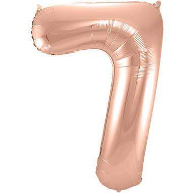 Cijfer Ballon 7 - Rose Goud - 86 cm - Ballonnenshop.nl
