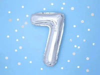 Cijfer Ballon 7 Zilver 35 cm - Ballonnenshop.nl
