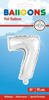 Cijfer Ballon 7 - Zilver - 41 cm - Ballonnenshop.nl