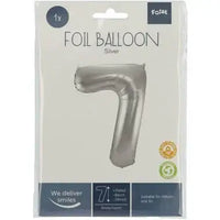Cijfer Ballon 7 - Zilver - 86 cm - Ballonnenshop.nl
