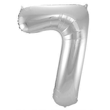 Cijfer Ballon 7 - Zilver - 86 cm - Ballonnenshop.nl
