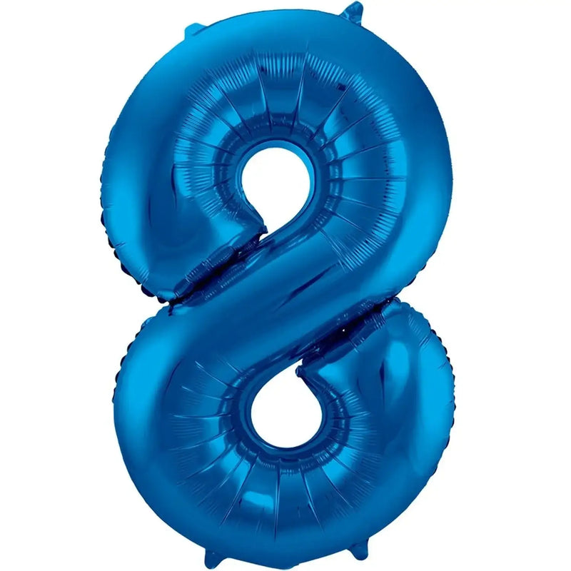 Cijfer Ballon 8 - Blauw - 86 cm - Ballonnenshop.nl