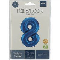 Cijfer Ballon 8 - Blauw - 86 cm - Ballonnenshop.nl