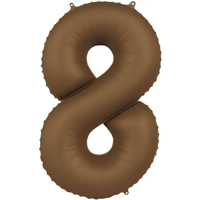 Cijfer Ballon 8 - Bruin - 86 cm - Ballonnenshop.nl