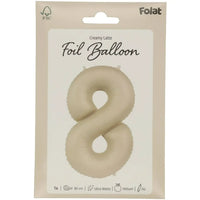 Cijfer Ballon 8 - Creamy Latte - Matt - 86 cm - Ballonnenshop.nl