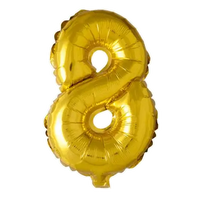 Cijfer Ballon 8 - Goud - 41 cm - Ballonnenshop.nl
