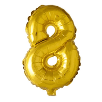 Cijfer Ballon 8 Goud - 41 cm - Ballonnenshop.nl
