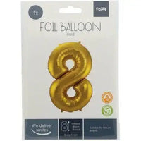 Cijfer Ballon 8 - Goud - 86 cm - Ballonnenshop.nl