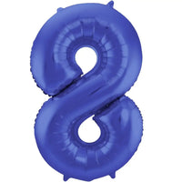 Cijfer Ballon 8 - Mat Blauw - 86 cm - Ballonnenshop.nl