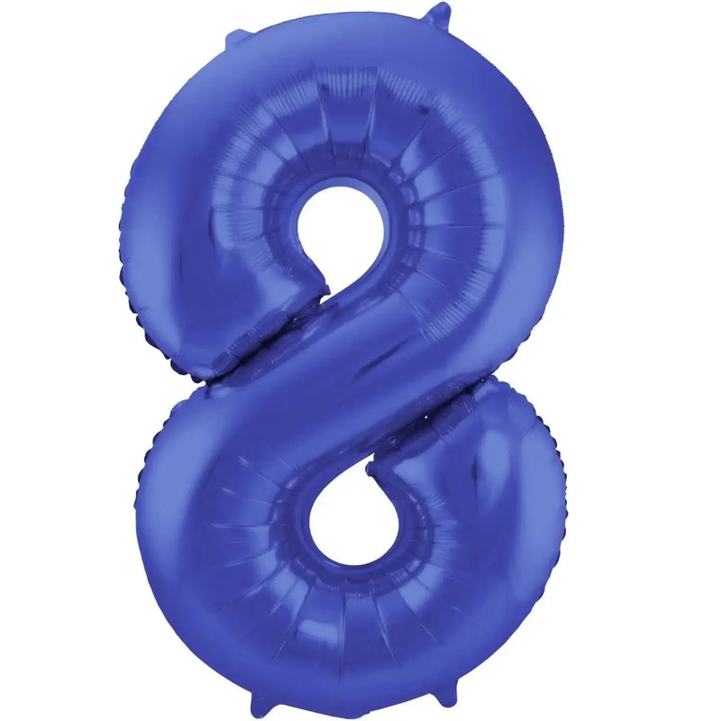 Cijfer Ballon 8 - Mat Blauw - 86 cm - Ballonnenshop.nl