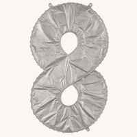 Cijfer Ballon 8 Moonlight Zilver - 86 cm - Ballonnenshop.nl
