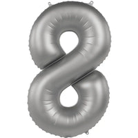 Cijfer Ballon 8 - Moonlight Zilver - 86 cm - Ballonnenshop.nl