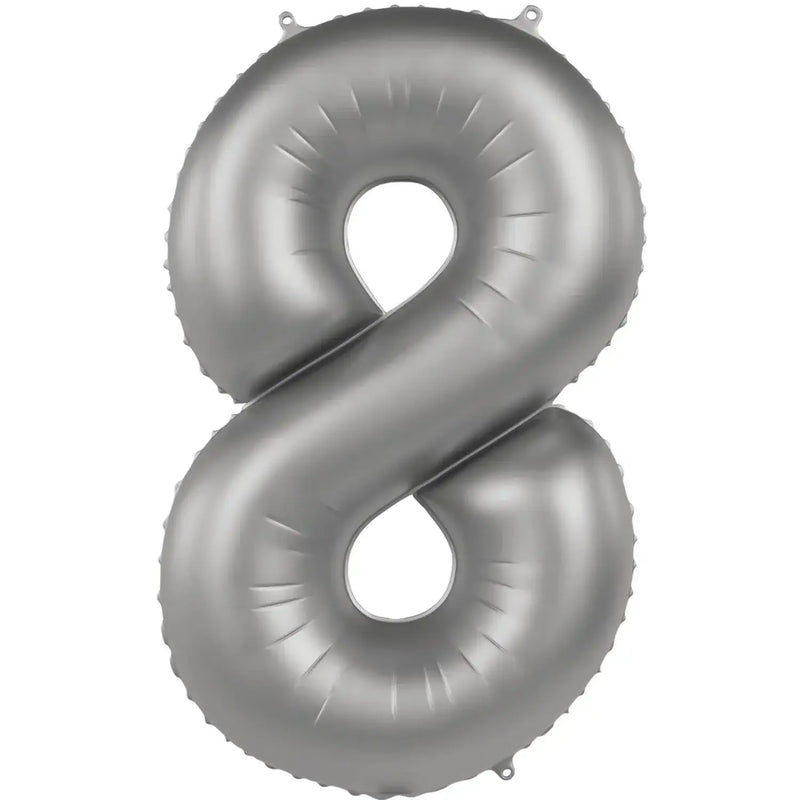 Cijfer Ballon 8 - Moonlight Zilver - 86 cm - Ballonnenshop.nl