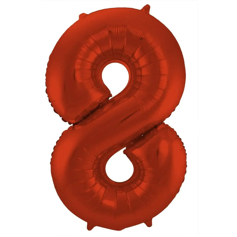 Cijfer Ballon 8 - Rood - 86 cm - Ballonnenshop.nl