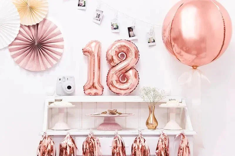 Cijfer Ballon 8 Rose Goud 35 cm - Ballonnenshop.nl