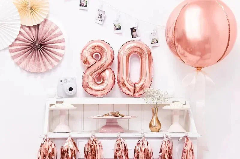 Cijfer Ballon 8 Rose Goud 35 cm - Ballonnenshop.nl