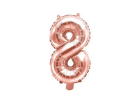 Cijfer Ballon 8 Rose Goud 35 cm - Ballonnenshop.nl