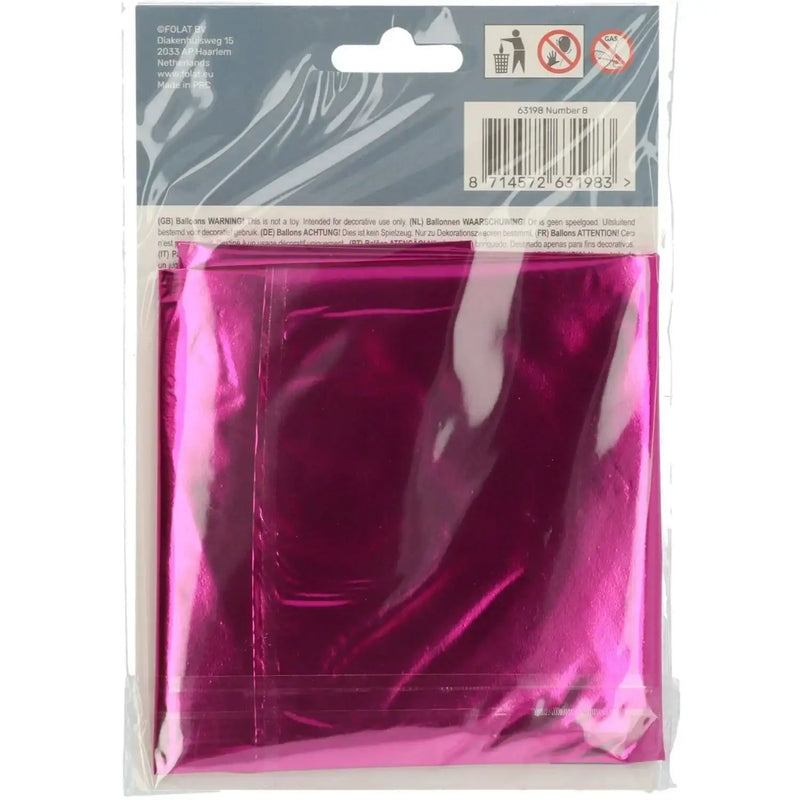 Cijfer Ballon 8 - Roze - 86 cm - Ballonnenshop.nl