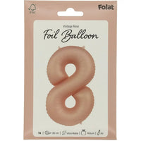 Cijfer Ballon 8 - Vintage Rose - 86 cm - Ballonnenshop.nl
