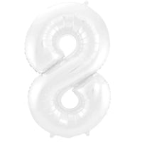 Cijfer Ballon 8 - Wit - 86 cm - Ballonnenshop.nl
