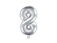 Cijfer Ballon 8 Zilver 35 cm - Ballonnenshop.nl